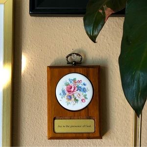 “Joy is the Presence of God” mini wall hanging decorative wooden piece